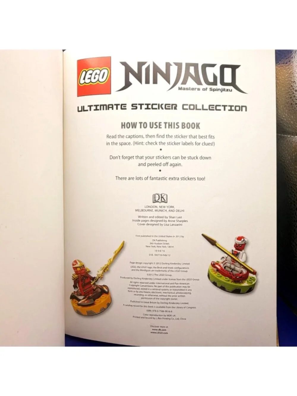 LEGO Ninjago Ultimate 1000 Reusable Sticker Collection Book DK 2012 Partial Used